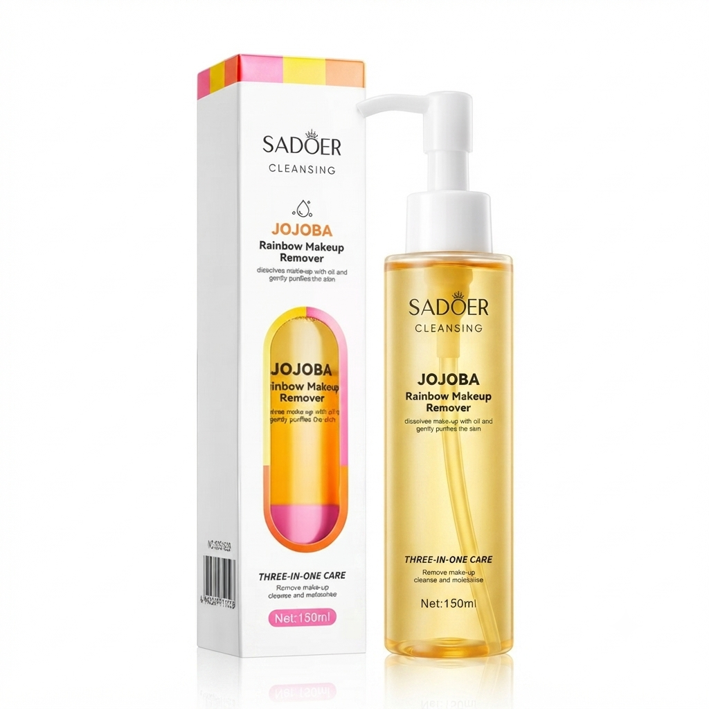 زيت تنظيف الوجه وإزالة المكياج بقوس قزح الجوجبا سادوير (Sadoer Jojoba Rainbow Makeup Remover)