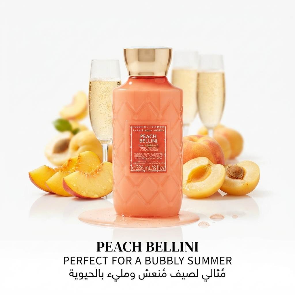 لوشن مرطب للجسم بيتش بيليني من باث آند بودي ووركس (Bath & Body Works Peach Bellini Daily Nourishing Body Lotion)