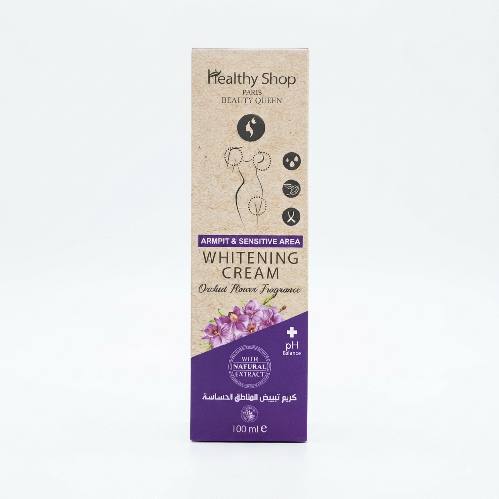 كريم تبييض المناطق الحساسة وتحت الإبطين بخلاصة زهرة الأوركيد من هيلثي شوب (Healthy Shop Paris Whitening Cream - Orchid Flower Fragrance)