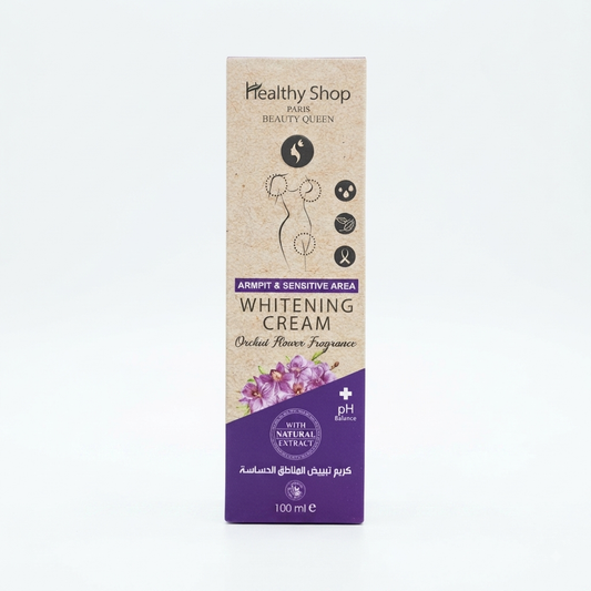 كريم تبييض المناطق الحساسة وتحت الإبطين بخلاصة زهرة الأوركيد من هيلثي شوب (Healthy Shop Paris Whitening Cream - Orchid Flower Fragrance)