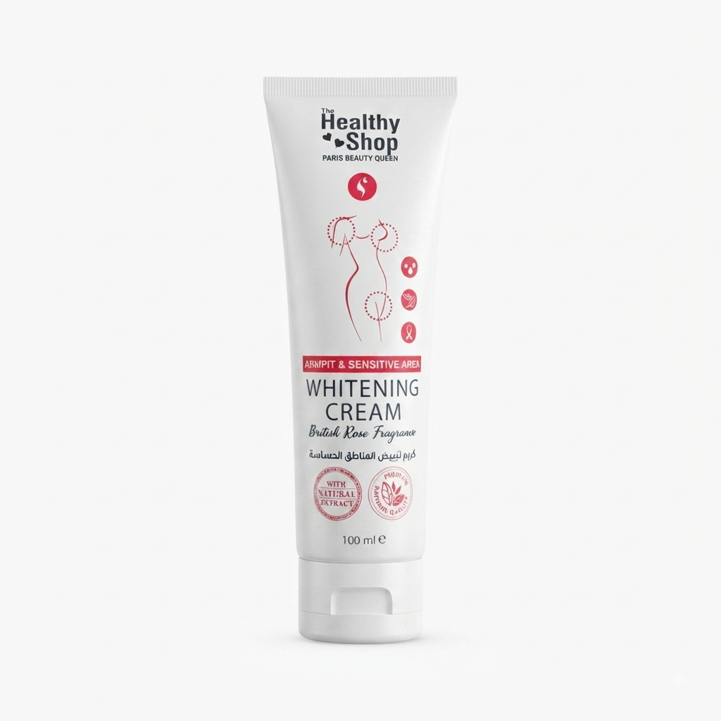 كريم تبييض المناطق الحساسة وتحت الإبطين بخلاصة الورد البريطاني من هيلثي شوب (The Healthy Shop Whitening Cream - British Rose Fragrance)