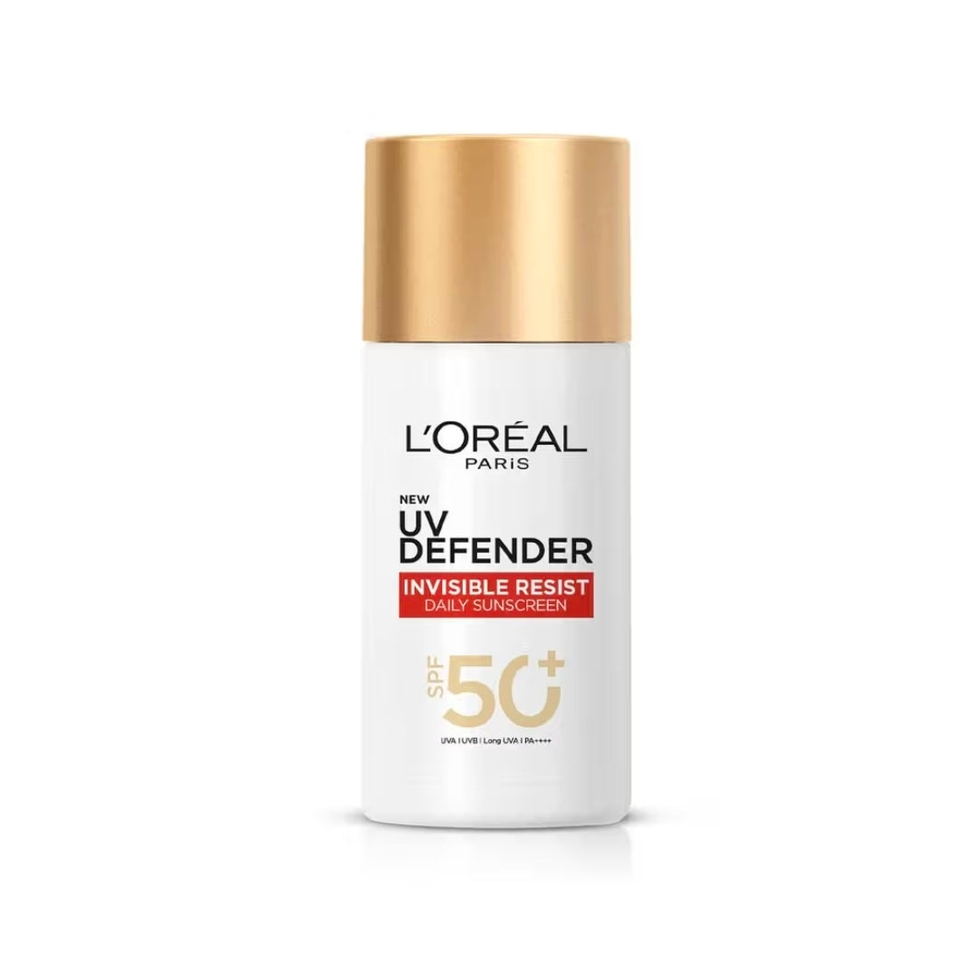 واقي شمس يو في ديفندر إنفزيبول ريزيست من لوريال باريس (L'Oreal Paris UV Defender Invisible Resist Sunscreen SPF 50+)