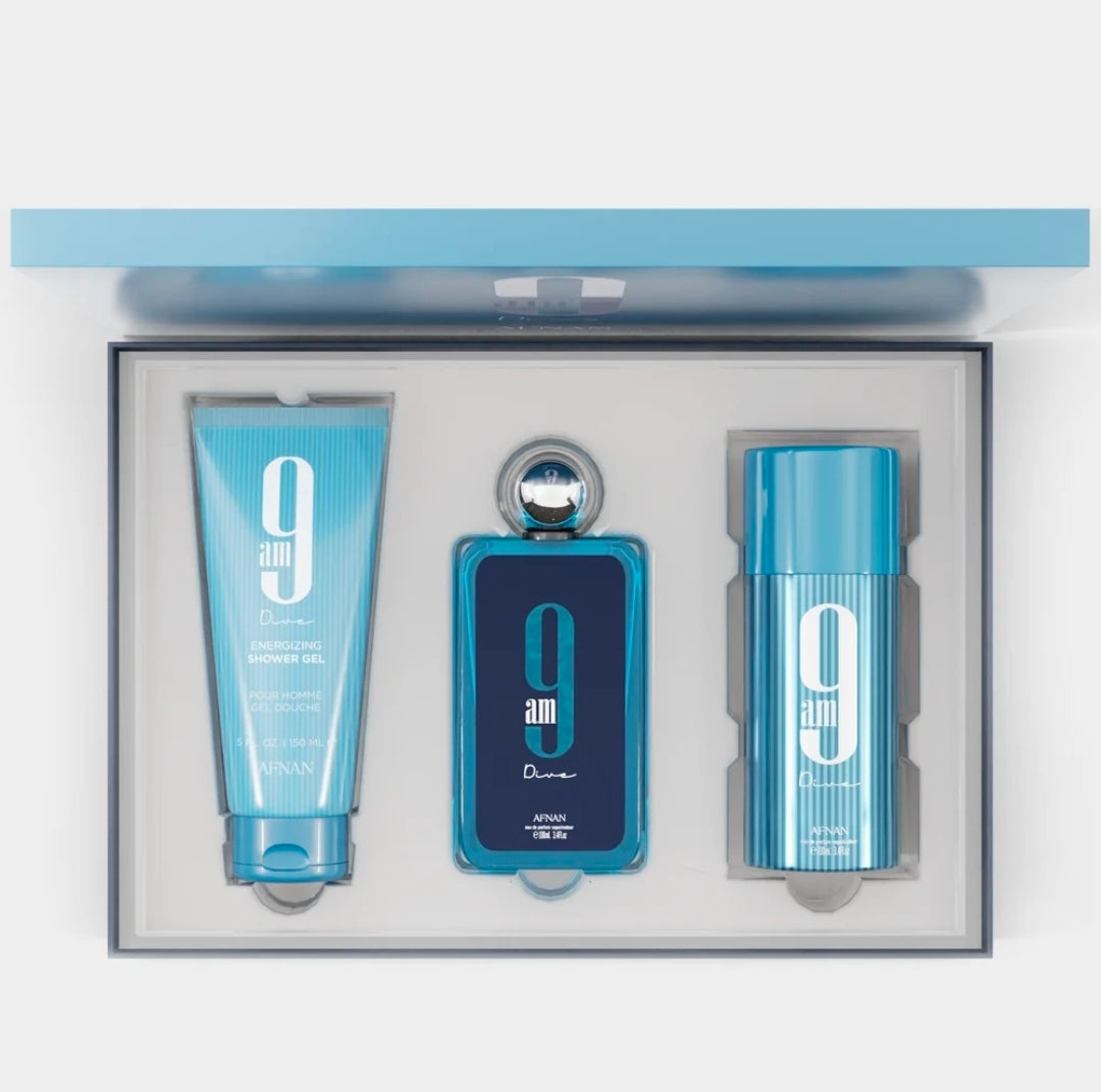 مجموعة هدايا العطر المنعش أفنان 9 صباحاً دايف (Afnan 9 AM Dive Gift Set)