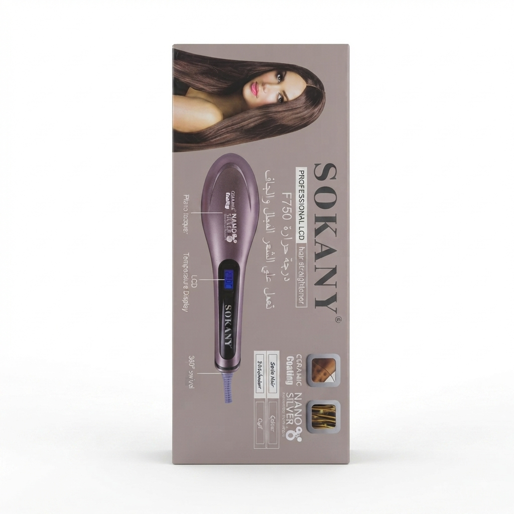 فرشاة وتمليس الشعر الاحترافية من سوكاني (Sokany Professional Hair Straightener Brush)