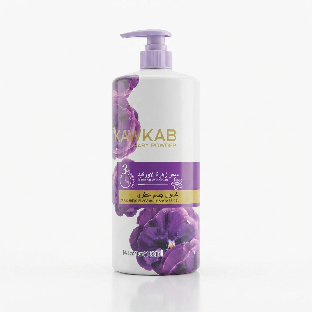 غسول جسم عطري برائحة سحر زهرة الاوركيد من كوكب (KAWKAB Nourishing Fragrance Shower Gel - Orchid)