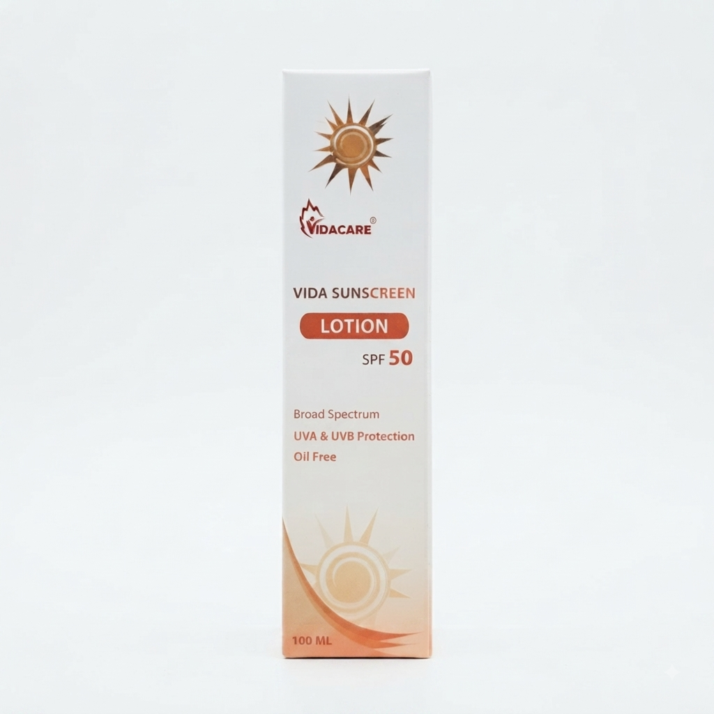 لوشن واقي الشمس بعامل حماية SPF 50 من فيداكير (VidaCare Vida Sunscreen Lotion SPF 50)