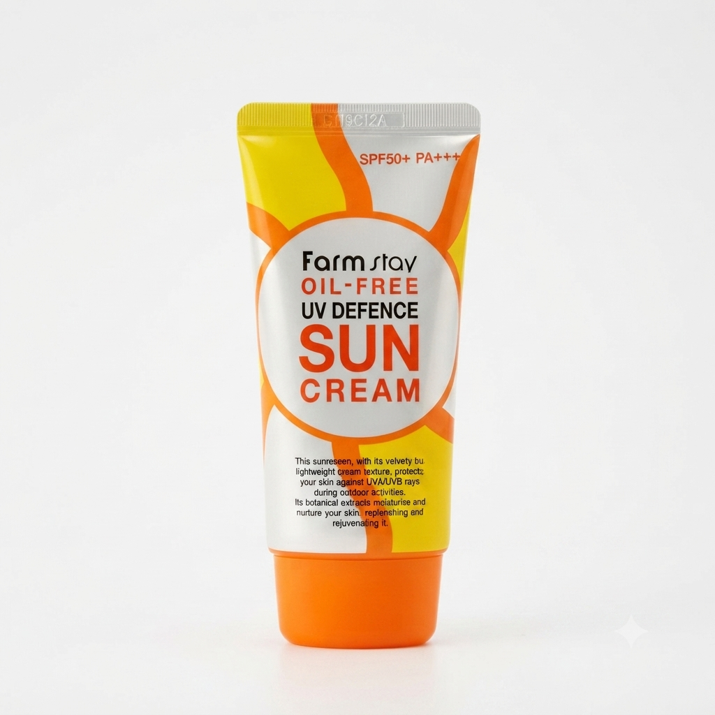واقي الشمس الخالي من الدهون للحماية من الأشعة فوق البنفسجية فارم ستاي (Farmstay Oil-Free UV Defence Sun Cream SPF 50+)