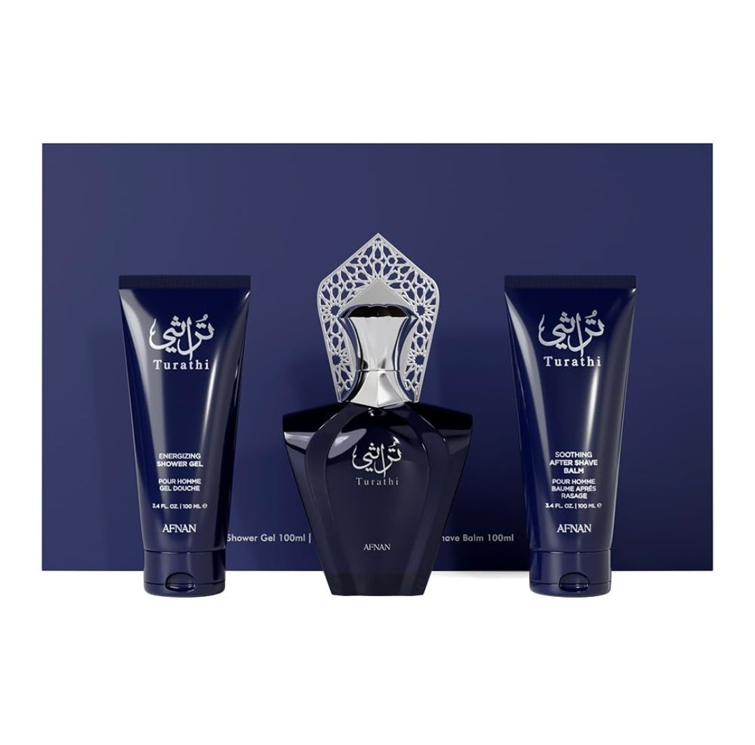 مجموعة هدايا تراثي بلو (Turathi Blue Gift Set) للرجال من علامة أفنان (Afnan