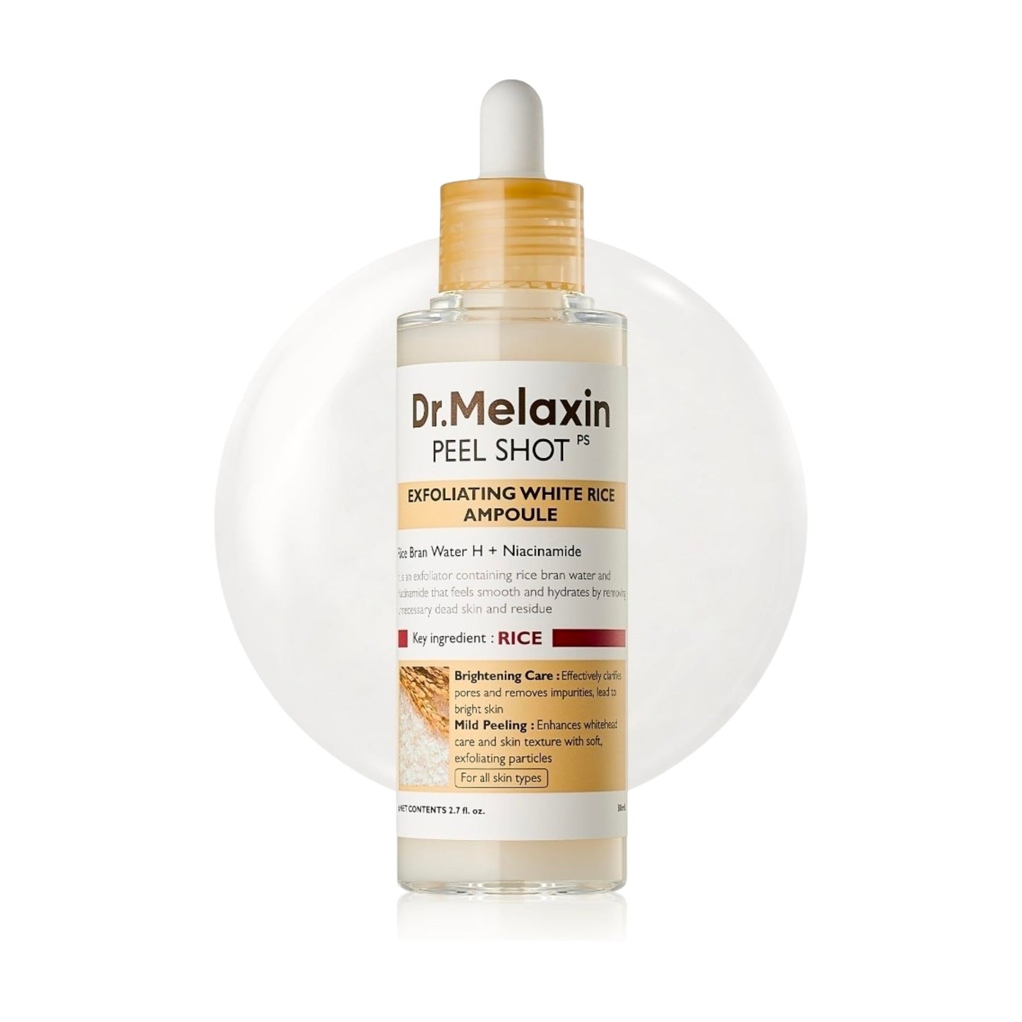 أمبول مقشر بيل شوت جلو رايس دكتور ميلاكس (Dr.Melax Peel Shot Exfoliating White Ampoule)