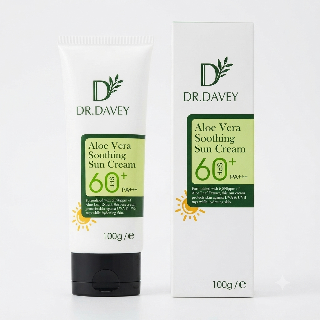 كريم واقي الشمس المهدئ بالألوفيرا دكتور دافي (Dr. Davey Aloe Vera Soothing Sun Cream SPF 60+)