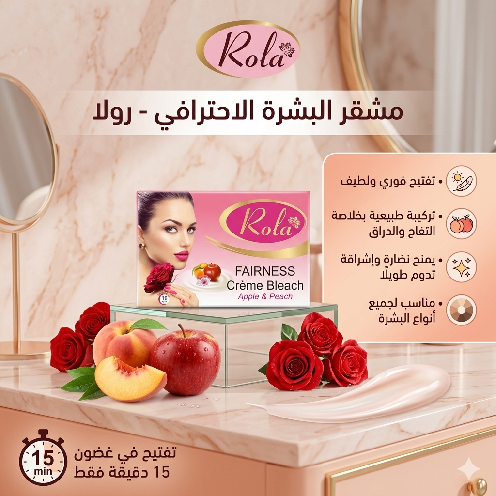 مُشقر البشرة الاحترافي من ماركة رولا (Rola Fairness Crème Bleach)
